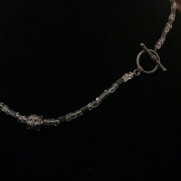 Vintage Glass bead W/metal beads Necklace 18in - Picture 1 of 5